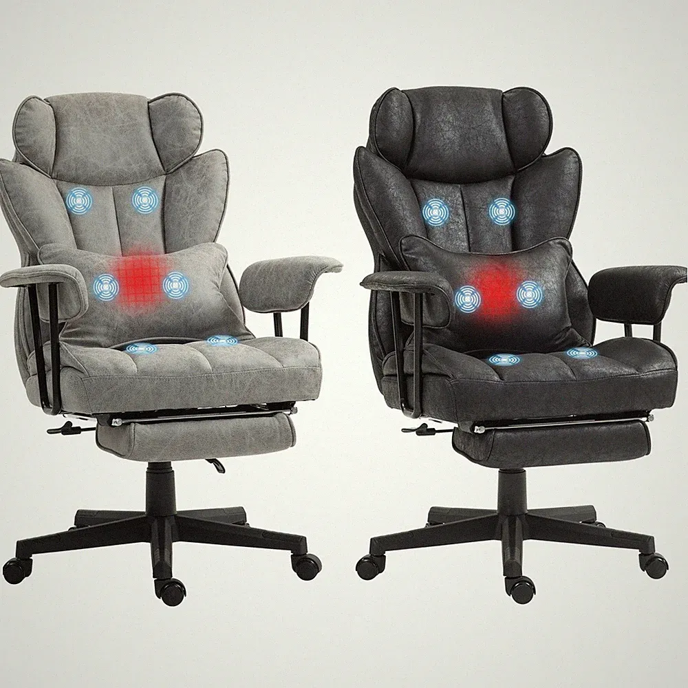 HOMCOM 396lbs. Big and Tall Massage Office Chair with Footrest